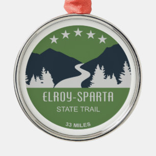 Elroy-Sparta State Trail Metal Tree Decoration