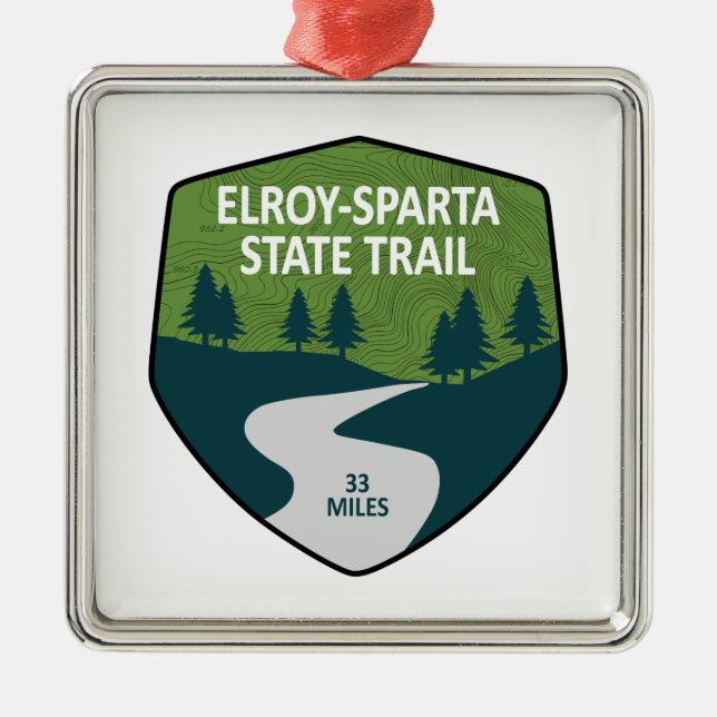 Elroy-Sparta State Trail Metal Tree Decoration (Front)
