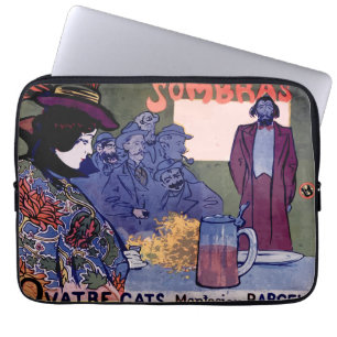 “Els Quatre Gats” modernist poster of Ramon Houses Laptop Sleeve