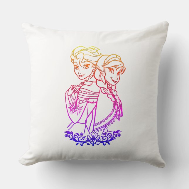 Elsa and Her Horse Fantasy Throw Pillow (Front)
