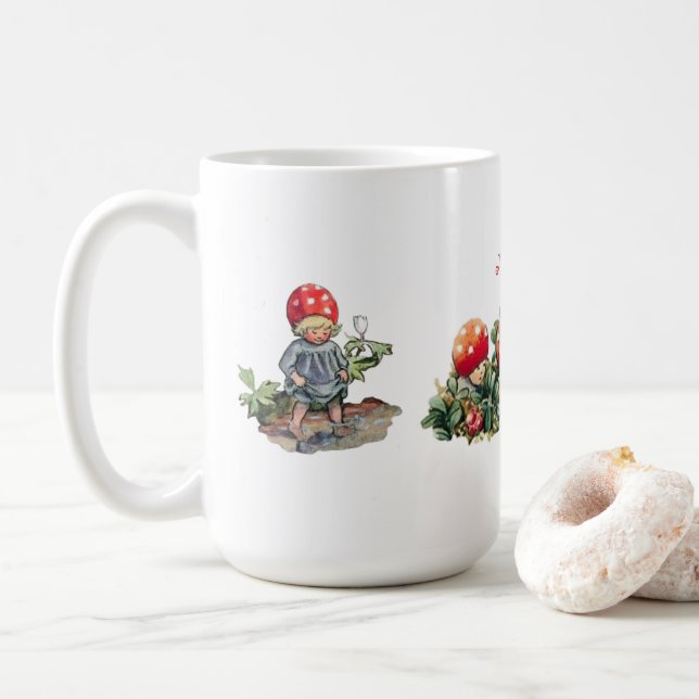 Elsa Beskow Children of the Forest Bowl Coffee Mug (With Donut)
