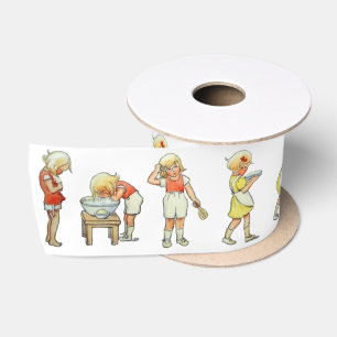 Elsa Beskow Nursery Rhyme "How We Wash Our Hands" Satin Ribbon