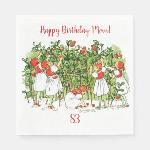 Elsa Beskow Strawberry Girls Paper Napkin