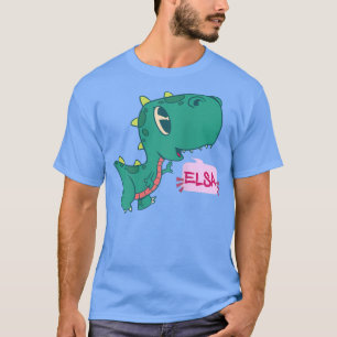 ELSABeautiful girl name with adorable Dinosaur T-Shirt