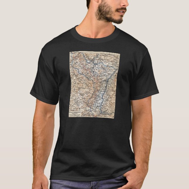 Elsass Lothringen Map T-Shirt (Front)