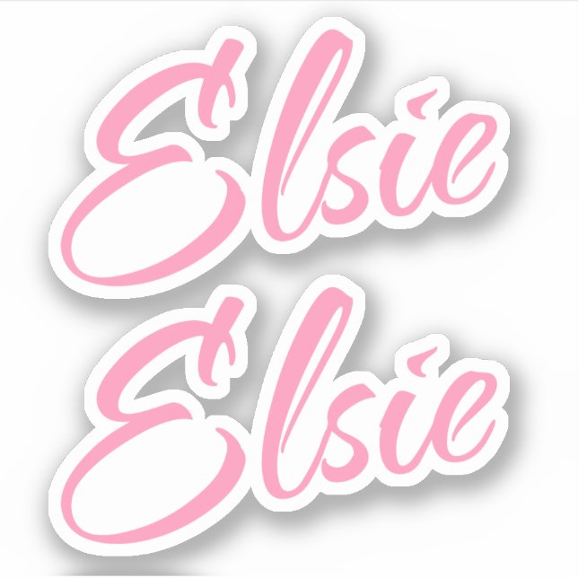 Elsie Decorative Name in Pink x2 (Front)