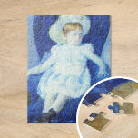 Elsie in a Blue Chair | Mary Cassatt Jigsaw Puzzle<br><div class="desc">Elsie in a Blue Chair (1880) by American impressionist artist Mary Cassatt. Original artwork is a portrait of a young girl sitting in a vibrant blue chair. 

Use the design tools to add custom text or personalise the image.</div>