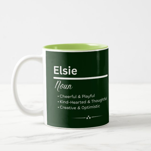 Elsie Personalized Girl Name Meaning Coffee Mug (Left)