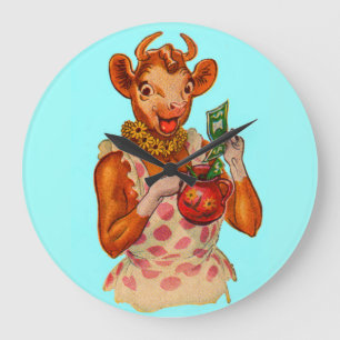 Elsie the Cow, money manager Large Clock