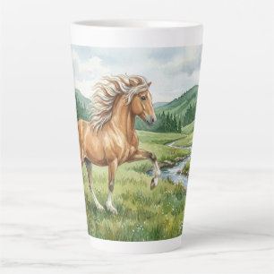 Elska Icelandic Horse Watercolor Latte Mug