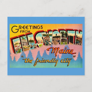 Elsworth Maine Greetings Postcard