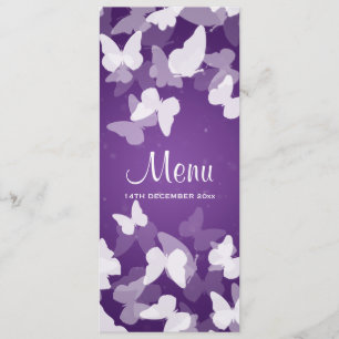Elusive Butterflies Purple Wedding Menu
