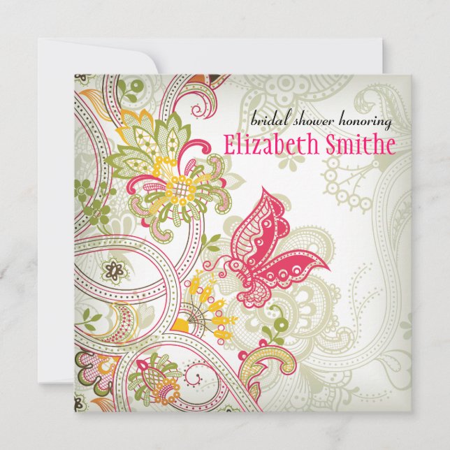 Elusive Butterfly Bridal Shower Invitation (Front)