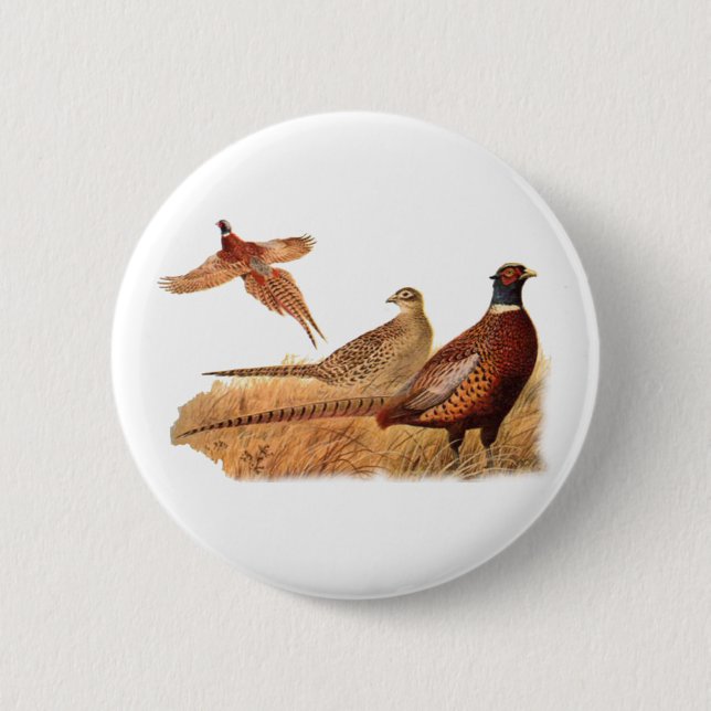 Elusive Pheasant Bird Hunting 6 Cm Round Badge (Front)