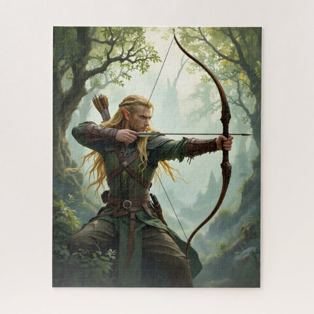 Elven Archer of the Woodland Realm Jigsaw Puzzle (Vertical)