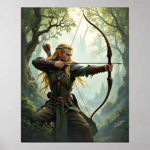 Elven Archer of the Woodland Realm Poster