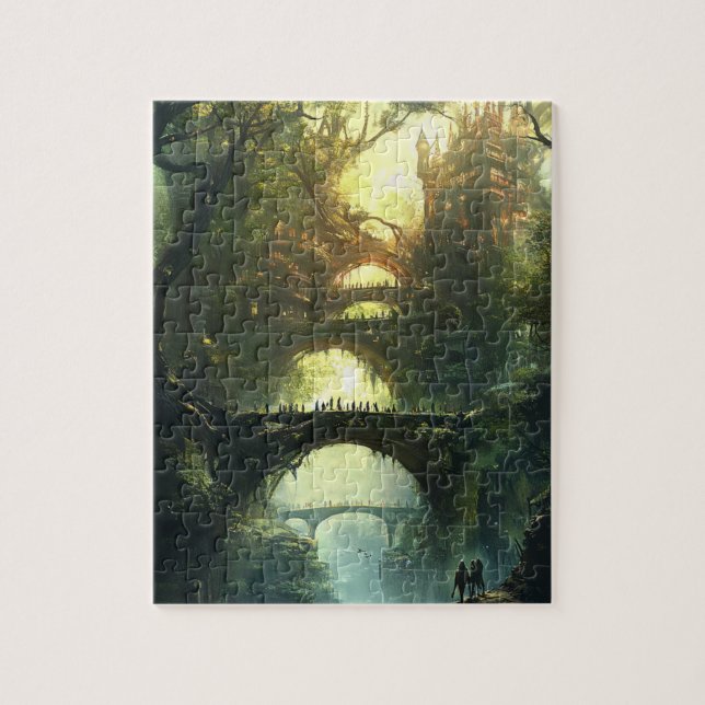 Elven Citadel of Twilight – Epic Fantasy Castle  Jigsaw Puzzle (Vertical)