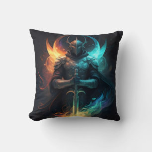 Elven Magic: Knight with Enchanted Sword Cushion