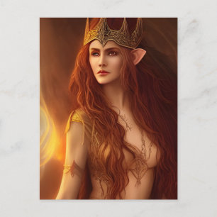 Elven Queen AI Generated Art Postcard