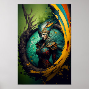 Elven Ranger Fantasy Poster D&D Art 7