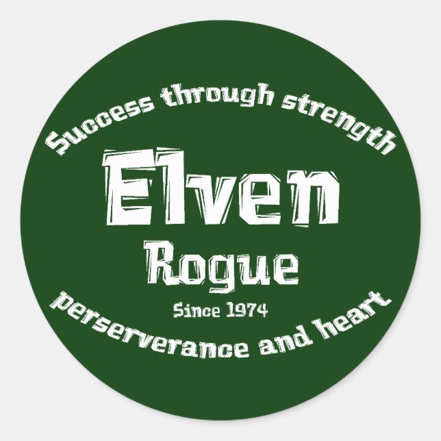 Elven Rogue Gifts Classic Round Sticker (Front)