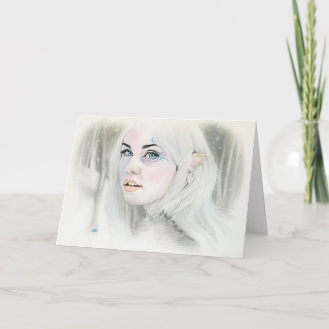 Elven Snow Queen Greeting Card (Front)