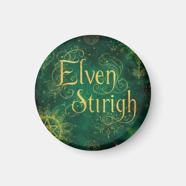 Elven Stirigh – Sigils in Green Magnet (Front)