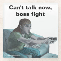 Elven Video Gamer Game Fantasy Art Glass Coaster