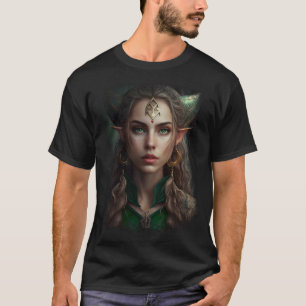 Elven Warrior Elf Princess Fantasy Vintage Fae Art T-Shirt