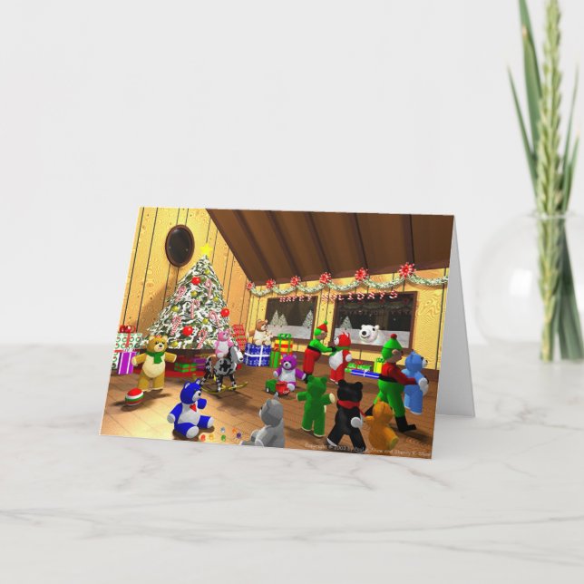 Elves and Bears Holiday Card (Front)