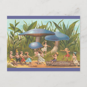 Elves and Fairies in Mushroom Land Postcard