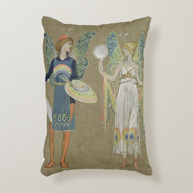 Elves and Fairy Painters, from 'The Snowman' 1899 Decorative Cushion (Front(Vertical))