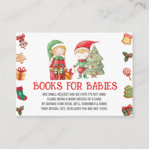 Elves, Christmas Twins Shower Books for Babies Enclosure Card