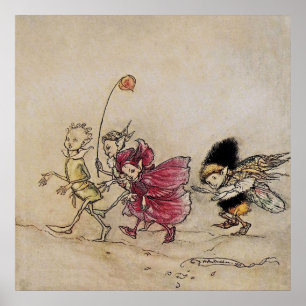 “Elves” Fairy Art by Arthur Rackham Poster