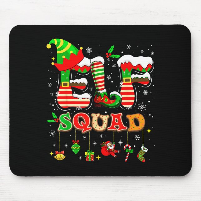 Elves Family Christmas Matching Pajamas Xmas Elf S Mouse Mat (Front)
