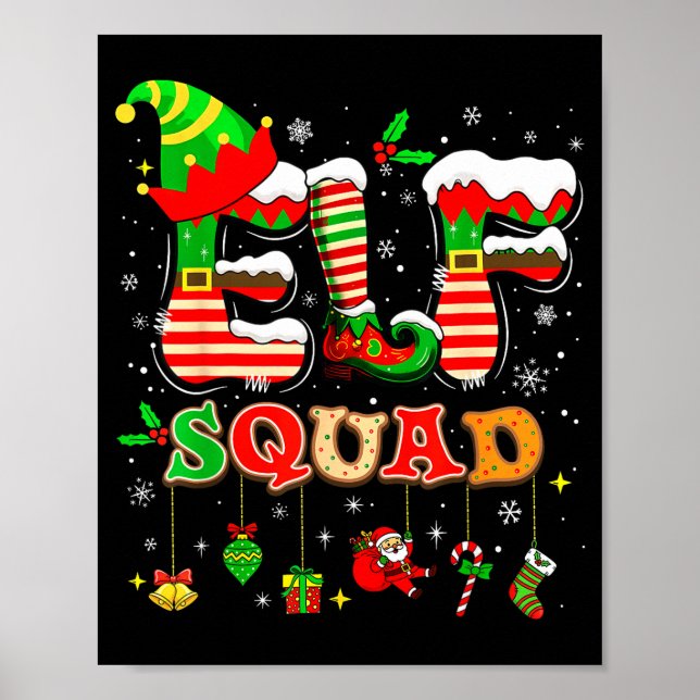 Elves Family Christmas Matching Pajamas Xmas Elf S Poster (Front)