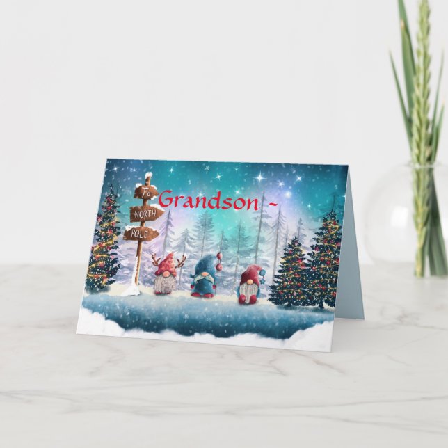 ELVES GRANDSON CHRISTMAS CARD (Front)