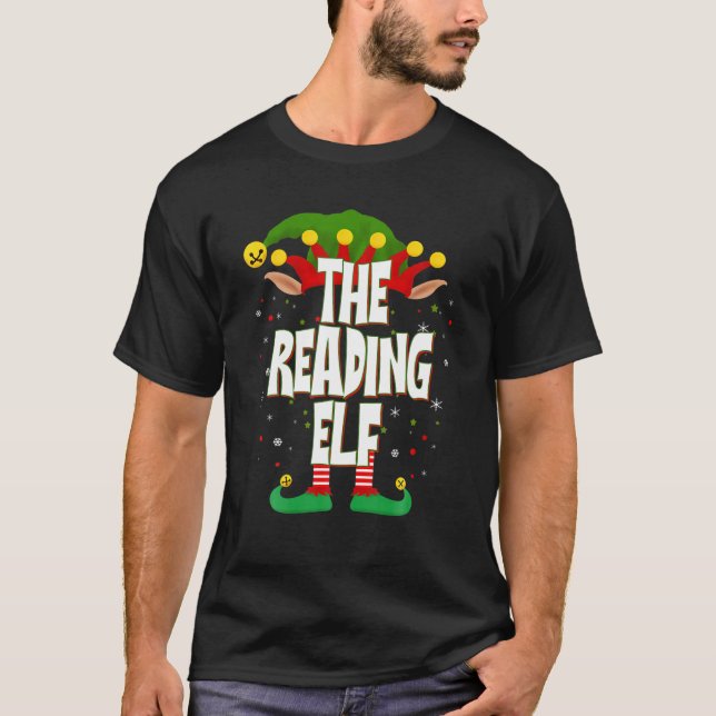 Elves Group The Reading Elf Christmas T-Shirt (Front)