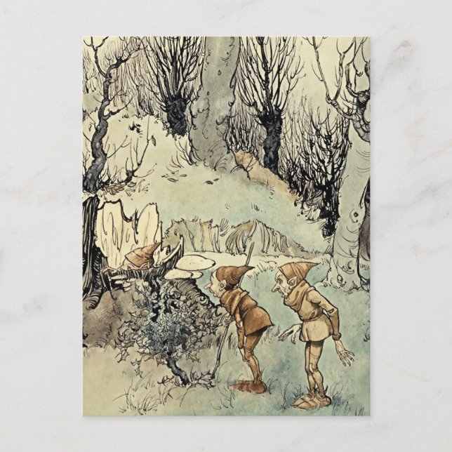 “Elves in the Wood” by Arthur Rackham Postcard (Front)