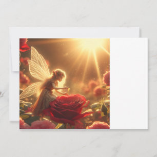 Elves pollinate red rose with love invitation