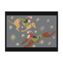 Elves riding Greyhounds in the Starry Sky