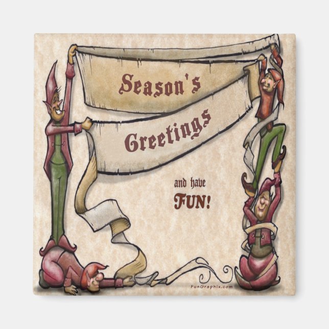 Elves - Season's Greetings Magnet (Front)