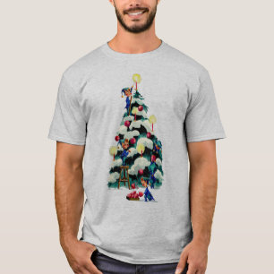 ELVES TRIMMING CHRISTMAS TREE by SHARON SHARPE T-Shirt