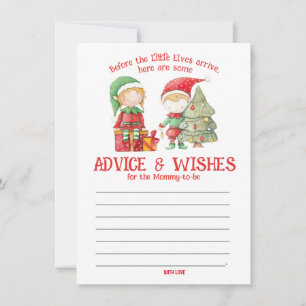 Elves Twins Baby Shower, Advice for Mummy Card