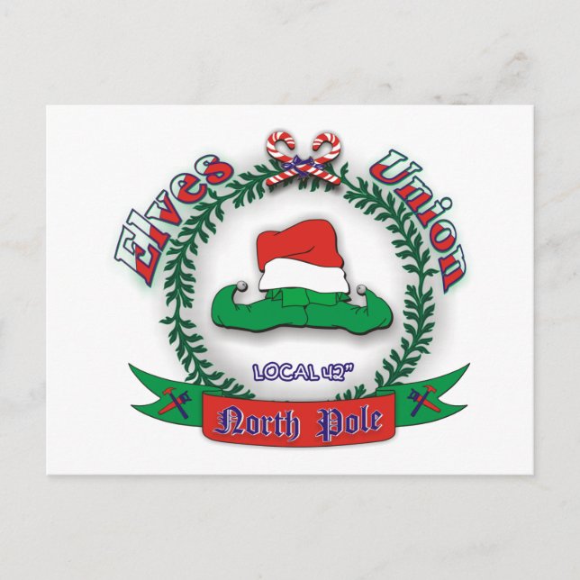 Elves Union Christmas Holiday Postcard (Front)