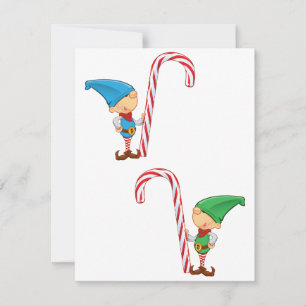 Elves With Candy Canes Invitations