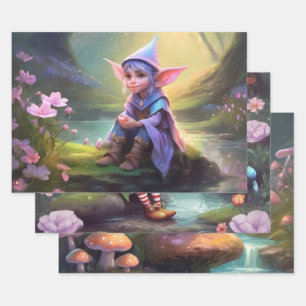 Elves Wrapping Paper Sheet
