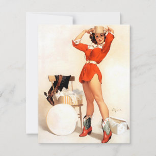 Elvgren Cowgirl Holiday Card