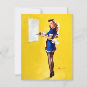 Elvgren Waitress Holiday Card