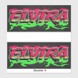 Elvira First Name Graffiti Sticker